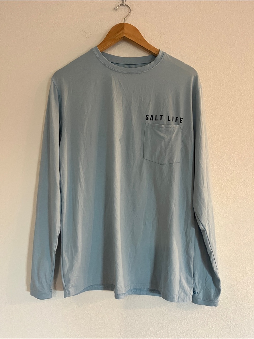 Salt Life Blue Long Sleeve Wicking Pocket Tee